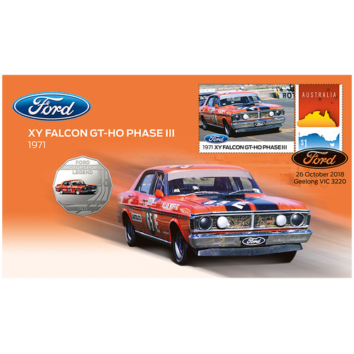 Australia 2018 Ford XY Falcon GT-HO Phase III Stamp & 50c Coin PNC