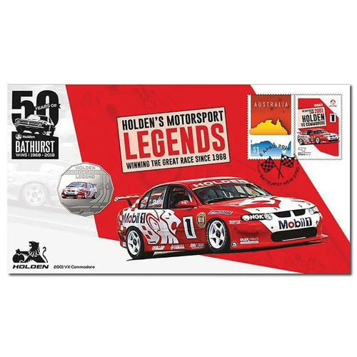 Australia 2019 Holden VX Commodore Stamp & 50c Coin PNC