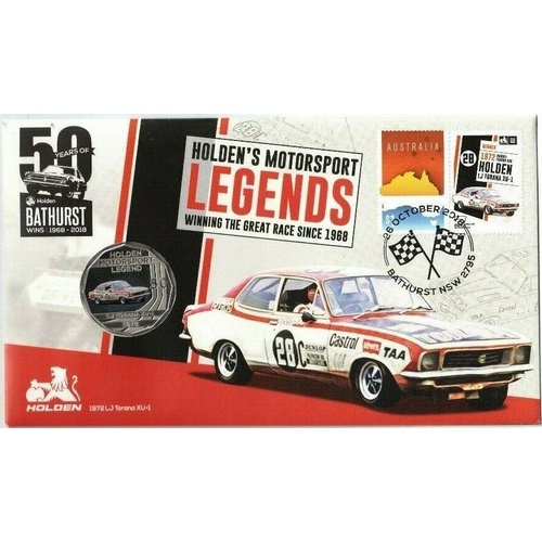 Australia 2018 Holden LJ Torana XU-1 Stamp & 50c Coin PNC