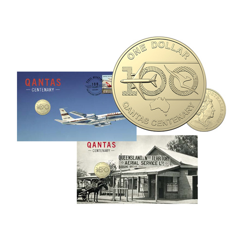 Australia 2020 QANTAS Centenary Stamp & $1 Coin PNC