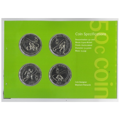 Australia 2006 Commonwealth Games 4x50c UNC Coins ex Booklet