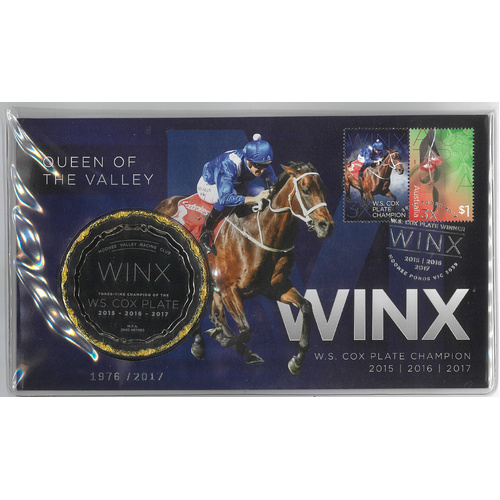 Australia 2017 Winx W.S. Cox Plate Champion/Horse Racing Stamp & Medallion Cover