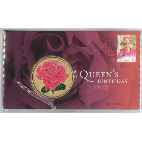 Australia 2018 Queen's Birthday Stamp & Medallion Cover