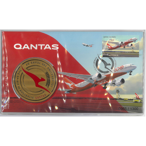 Australia 2020 Qantas 100 Years Stamp & Medallion Cover