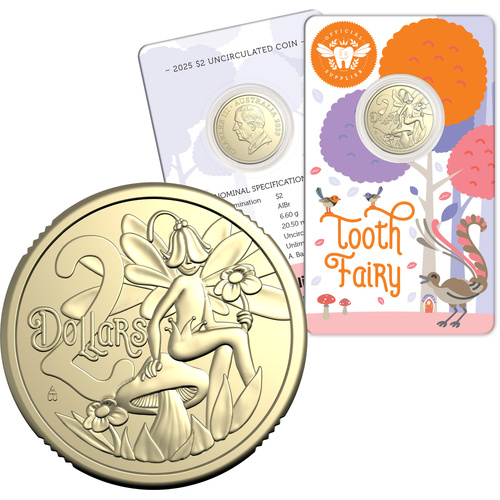 Australia 2025 Tooth Fairy $2 Uncirculated Coin in Card