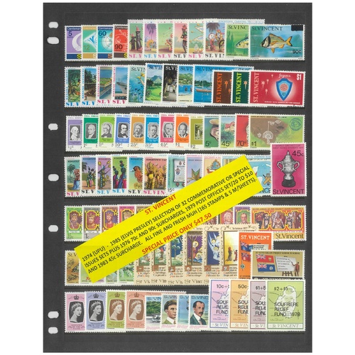 St Vincent 1974-85 Selection of 32 Commemorative Sets 165 Stamps & 5 Mini Sheets MUH #451