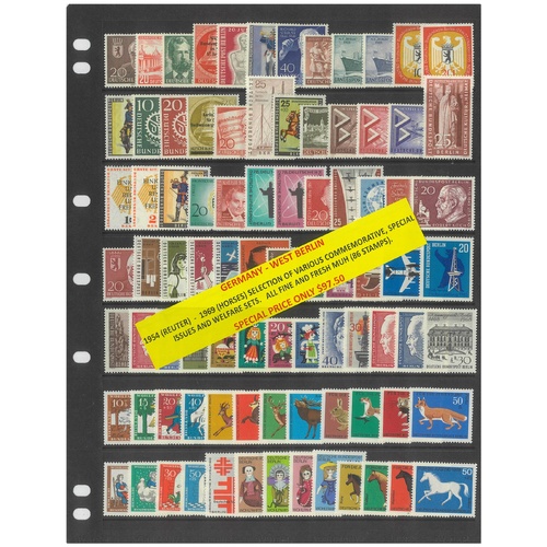 Germany West Berlin 1954-69 Selection of Various Commemorative Sets 86 Stamps MUH #261