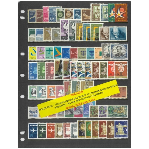 Portugal 1952-64 Selection of 31 Commemorative Sets 78 Stamps MUH #270