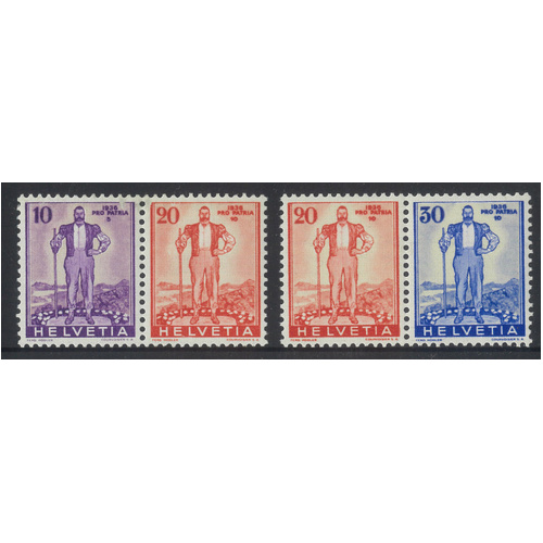 Switzerland 1936 Pro Patria Se-tenant Pair Stamps Zum Z23/24 MLH 6-15