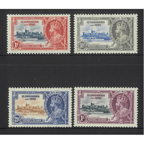 St Kitts Nevis 1935 Silver Jubilee Set of 4 Stamps SG61/64 MLH 6-30