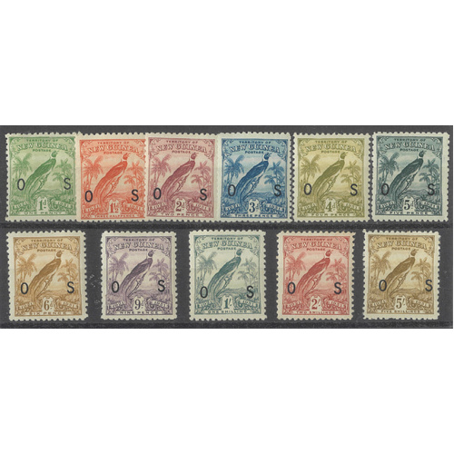 New Guinea 1931 Dated Birds Ovpt OS Set/11 Stamps SG O31/41 MVLH 7-10