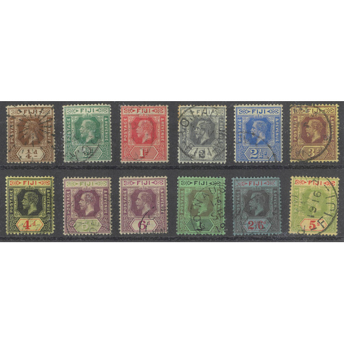 Fiji 1912-23 WMK Crown CA KGV Set/12 Stamps SG125/36 Fine Used 9-15