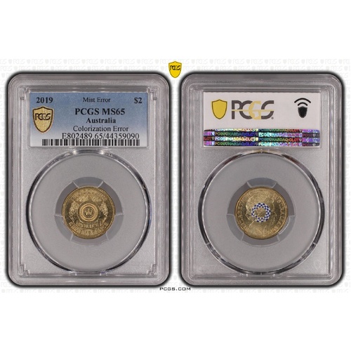 Australia 2019 $2 Police Remembrance Day Bullseye Error PCGS MS65