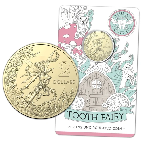 Australia 2020 Tooth Fairy $2 Uncirculated Coin in Card