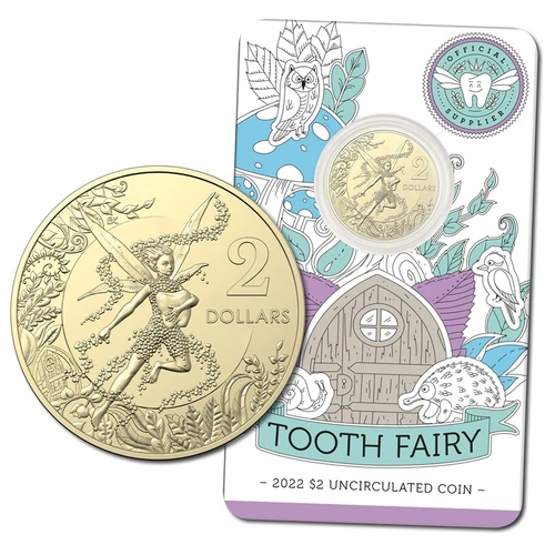 Australia 2022 Tooth Fairy $2 Uncirculated Coin in Card