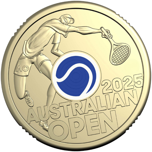 Australia 2025 Men’s Australian Open $2 UNC Coloured Coin Loose