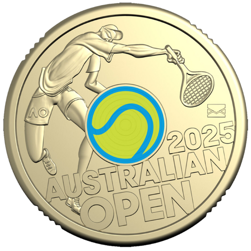 2025 Men’s Australian Open $2 Privy Mark SPECIAL Coloured Coin UNC in Folder