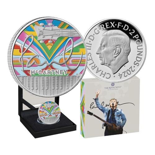 Great Britain 2024 Paul McCartney £2 Colour 1oz Silver Proof Coin