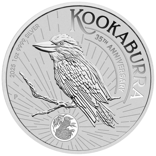 Australia 2025 Perth Mint Kookaburra 1oz Silver Bullion $1 Coin in Capsule