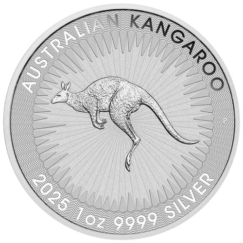 Australia 2025 Perth Mint Kangaroo 1oz Silver Bullion $1 Coin in Capsule