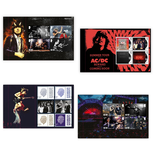 UK 2025 AC/DC - Music Giants Part 11 Set of 4 Booklet Panes MUH (18.2.25)