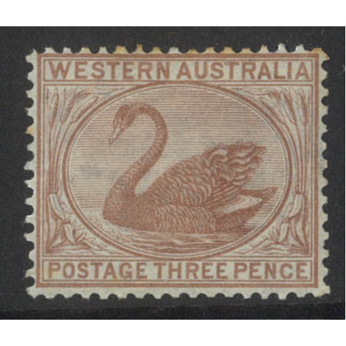 West Australia 1871 Swan 3d Stamp Pale Brown SG63 MLH