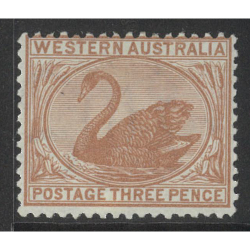 West Australia 1873 Swan 3d Stamp Cinnamon SG63a MLH