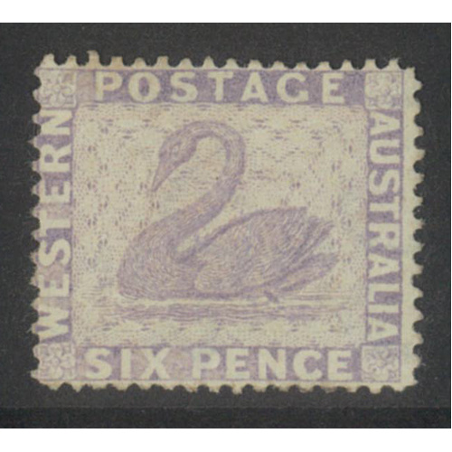 West Australia 1884 Swan 6d Stamp Lilac WMK Crown CA p14 SG80 MVLH