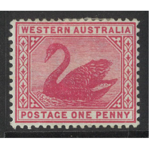 West Australia 1890 Swan Typo 1d Stamp Carmine SG95 MLH