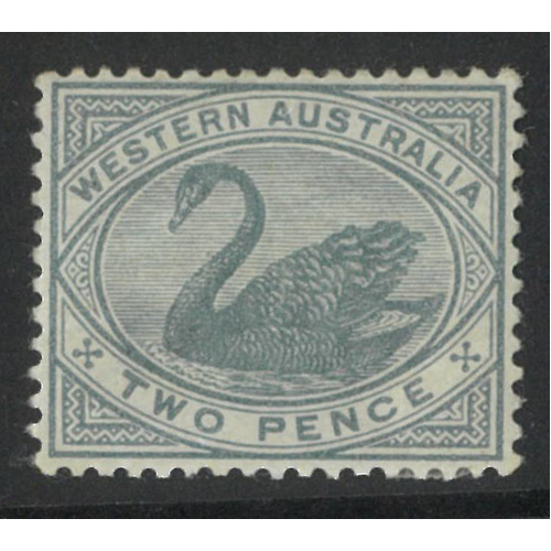 West Australia 1890 Swan Typo 2d Stamp Bluish Grey SG96 MLH