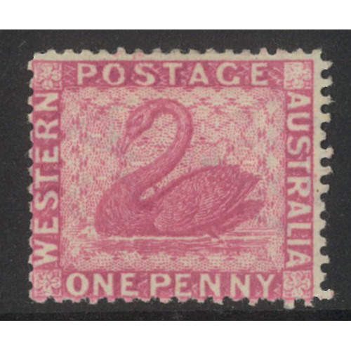 West Australia 1888 Swan 1d Stamp Carmine-Pink SG103 MLH