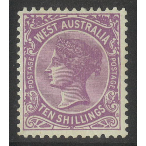 West Australia 1902 QV 10/- Stamp Deep Mauve V/Crown WMK SG127 Mint