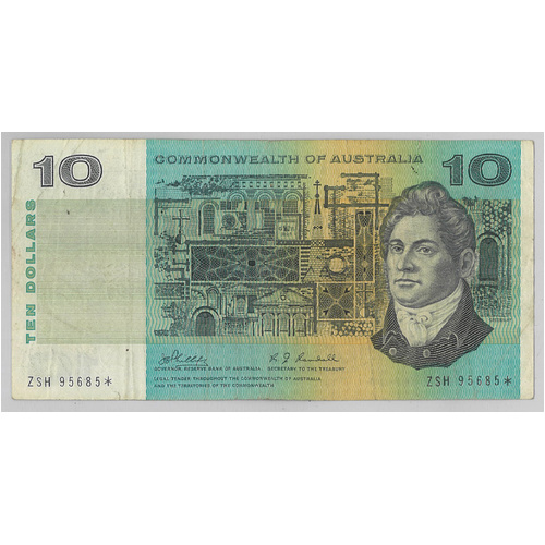 Commonwealth of Australia 1968 $10 STAR Banknote Phillips/Randall Fine (tear, pin holes)