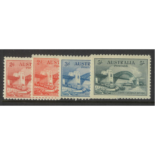 Australia 1932 Harbour Bridge Set of 4 Stamps SG141/44 Mint Unhinged #AUBK