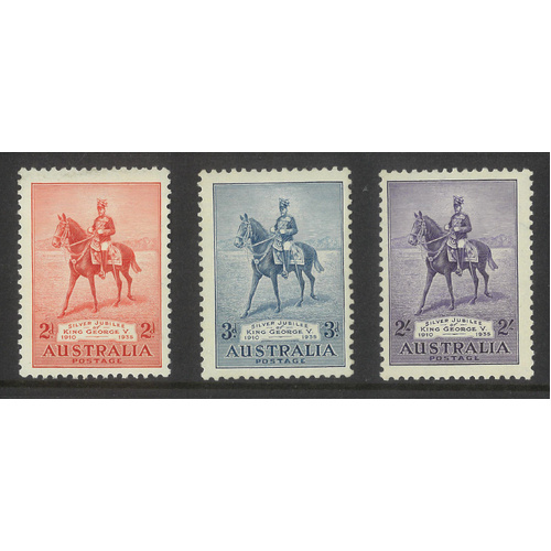 Australia 1935 Silver Jubilee Set of 3 Stamps SG193/95 Mint Unhinged #AUBK