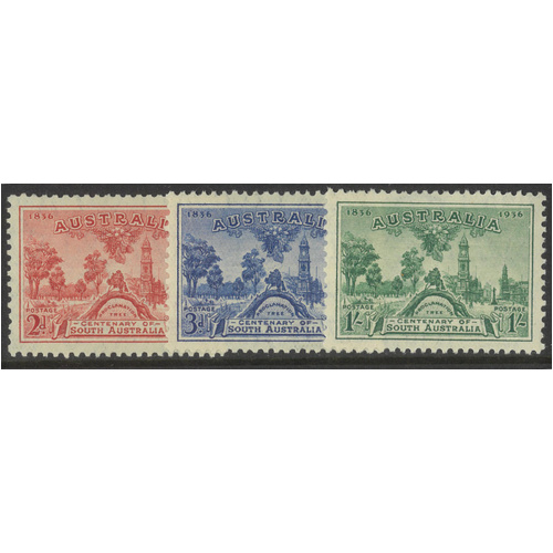 Australia 1936 South Australia Anniversary Set of 3 Stamps SG161/63 MUH #AUBK