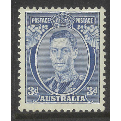 Australia 1937 KGVI 3d Stamp Blue Die I SG168 Mint Unhinged #AUBK