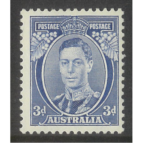 Australia 1937 KGVI 3d Stamp Blue Die Ia SG168b Mint Unhinged #AUBK