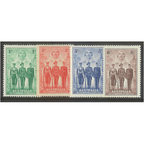 Australia 1940 A.I.F. Set of 4 Stamps SG196/99 Mint Unhinged #AUBK