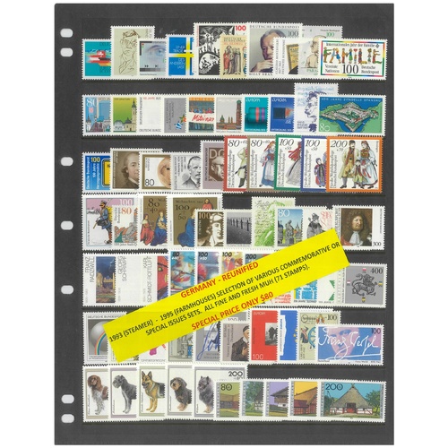 Germany Reunified 1993-95 Selection of Commemorative Sets 71 Stamps MUH #261