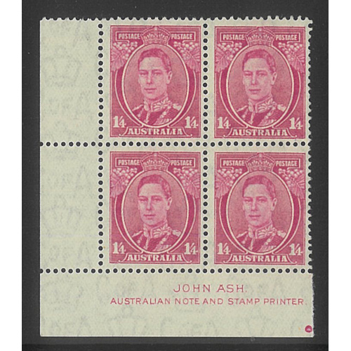 Australia 1938 p13½x14 4d Koala Block/4 Stamps SG170 Mint Unhinged