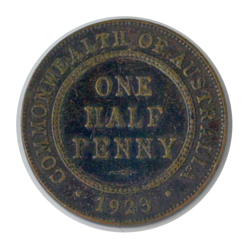 Australia 1923 Half Penny Coin gFine 