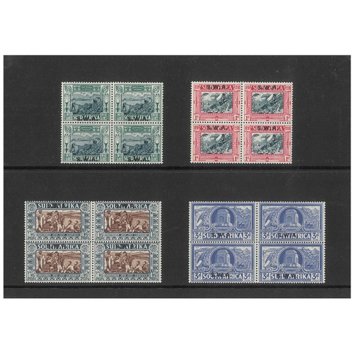 South West Africa 1938 Voortrokker Memorial Fund Set/4 Pairs in Blocks/4 SG105/8 MUH 13-4