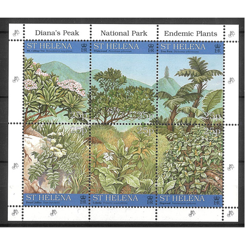 St. Helena 1997 Diana's Peak Emdemic Plants Block/6 Stamps SG734/39 MUH 13-10*