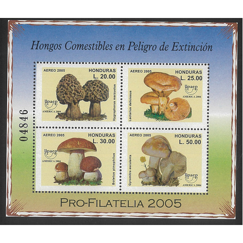 Honduras 2005 Mushrooms Mini Sheet Scott C1219 MUH 14-7