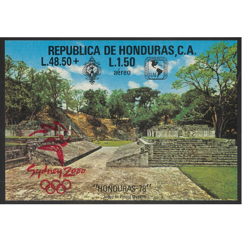 Honduras 2000 Sydney Olympics Overprinted Mini Sheet Scott C1084 MUH 14-8