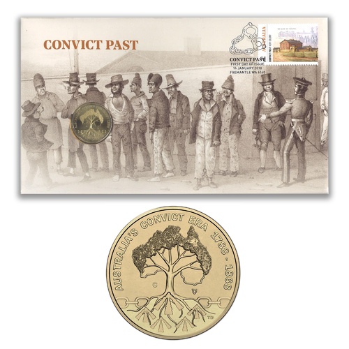 Australia 2018 Convict Past Stamp & $1 "C" mmk UNC Coin Cover - PNC