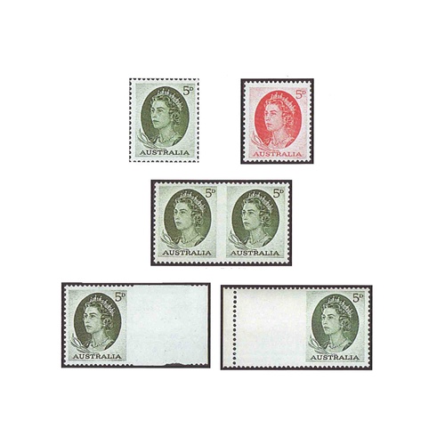 Australia 1963-1965 (SG354,354c) Queen Elizabeth II Definitive Stamps MUH