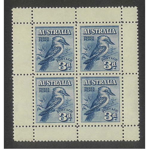 Australia 1928 Kookaburra 3d Blue Mini Sheet SG106a Brown Gum MUH (B) #AUBK