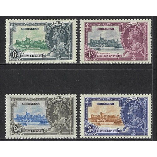 Gibraltar: 1935 Jubilee Set/4 Stamps SG 114/17 MLH #BR301